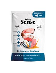 Snack Cat Bites Chicken With Sardines 100g - Dibaq Sense