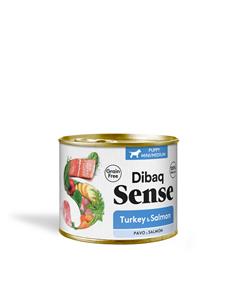 Pavo y Salmón Perro Cachorro LATA 190gr - Dibaq Sense