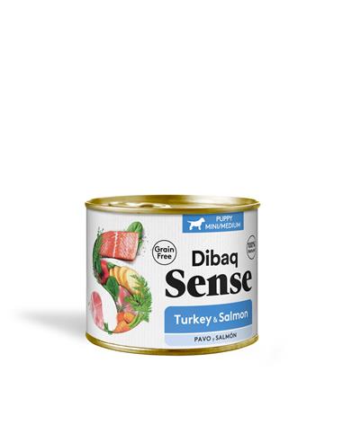 Pavo y Salmón Perro Cachorro LATA 190gr - Dibaq Sense